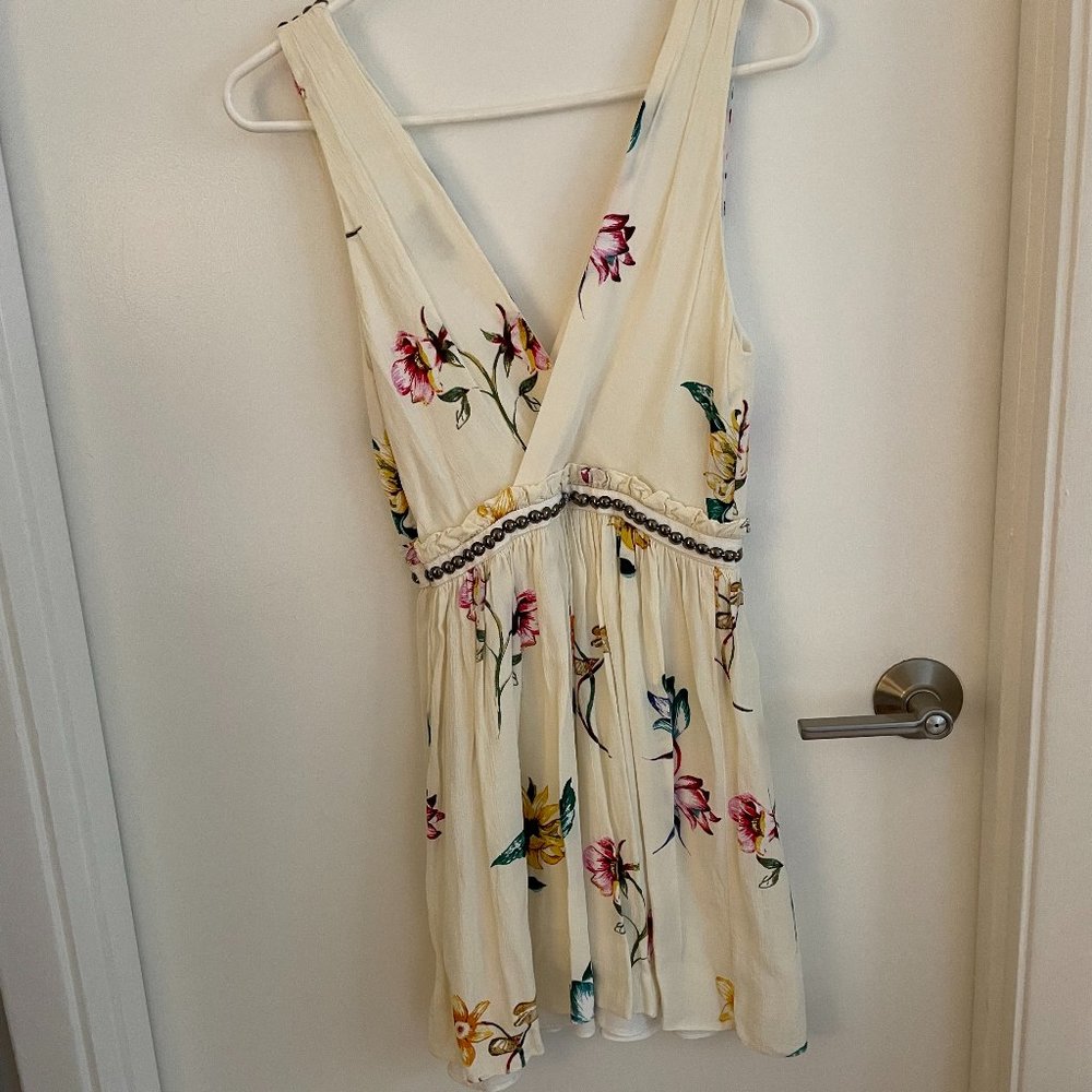 Topshop Cream Floral Dress